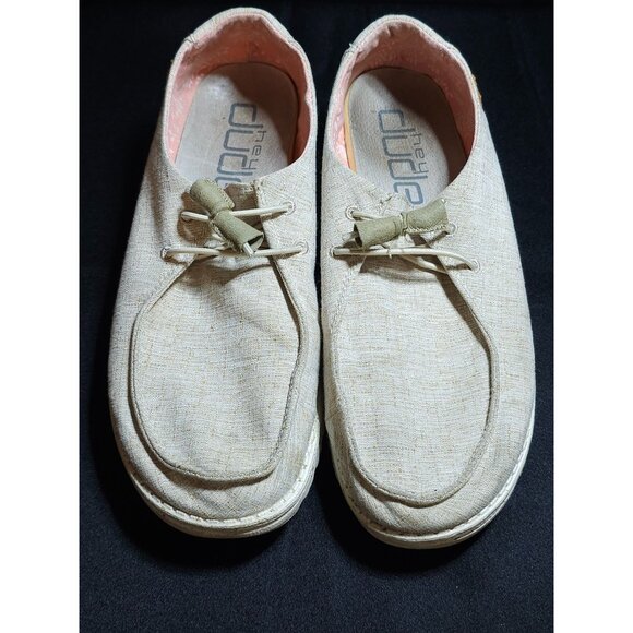 Hey Dude Shoes - Hey Dude Women's Wendy Chambray Nut Slip-On Loafers US 11 EU 42
